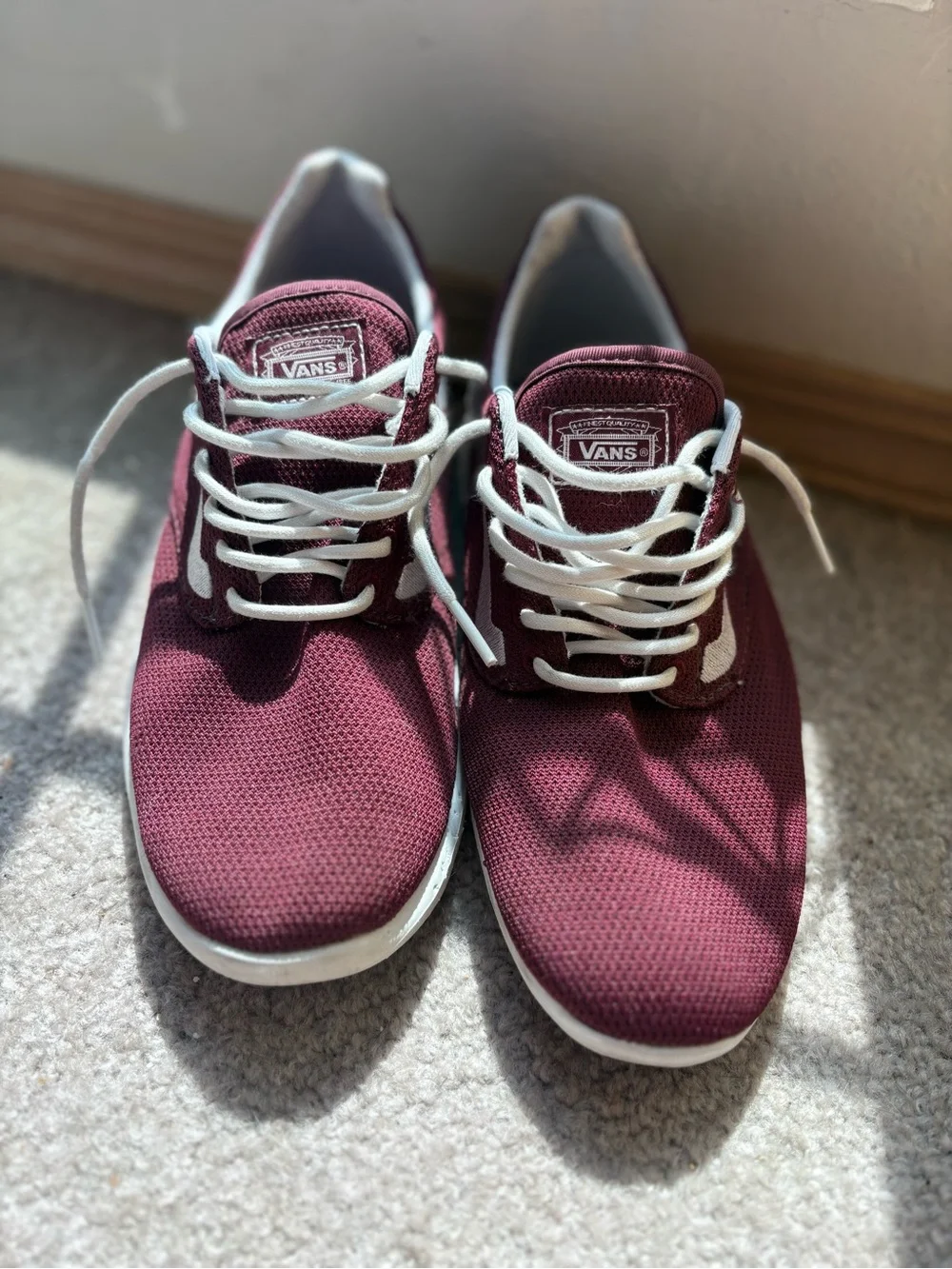 Vans ISO 1.5 Men 8 Women 9.5 Burgundy UltraCush Lite Mesh Skate Sneakers